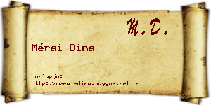 Mérai Dina névjegykártya